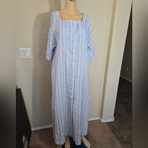 Thierry Colson Button Down Square Front Raw Hem Dress Size S Made In France